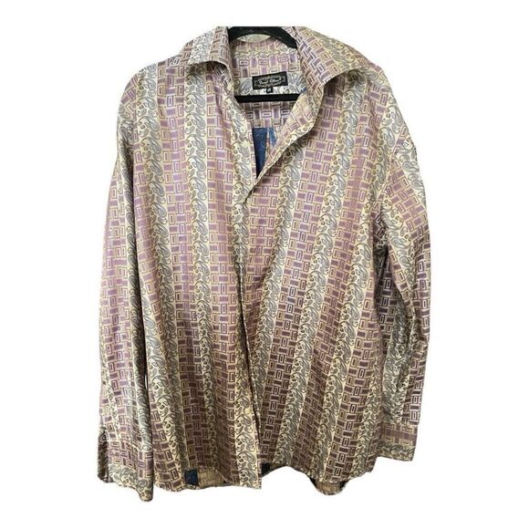 Men’s Big & Tall Daniel Elissa Multicolor Geometric Print Dress Shirt Size 2XL - Picture 1 of 6